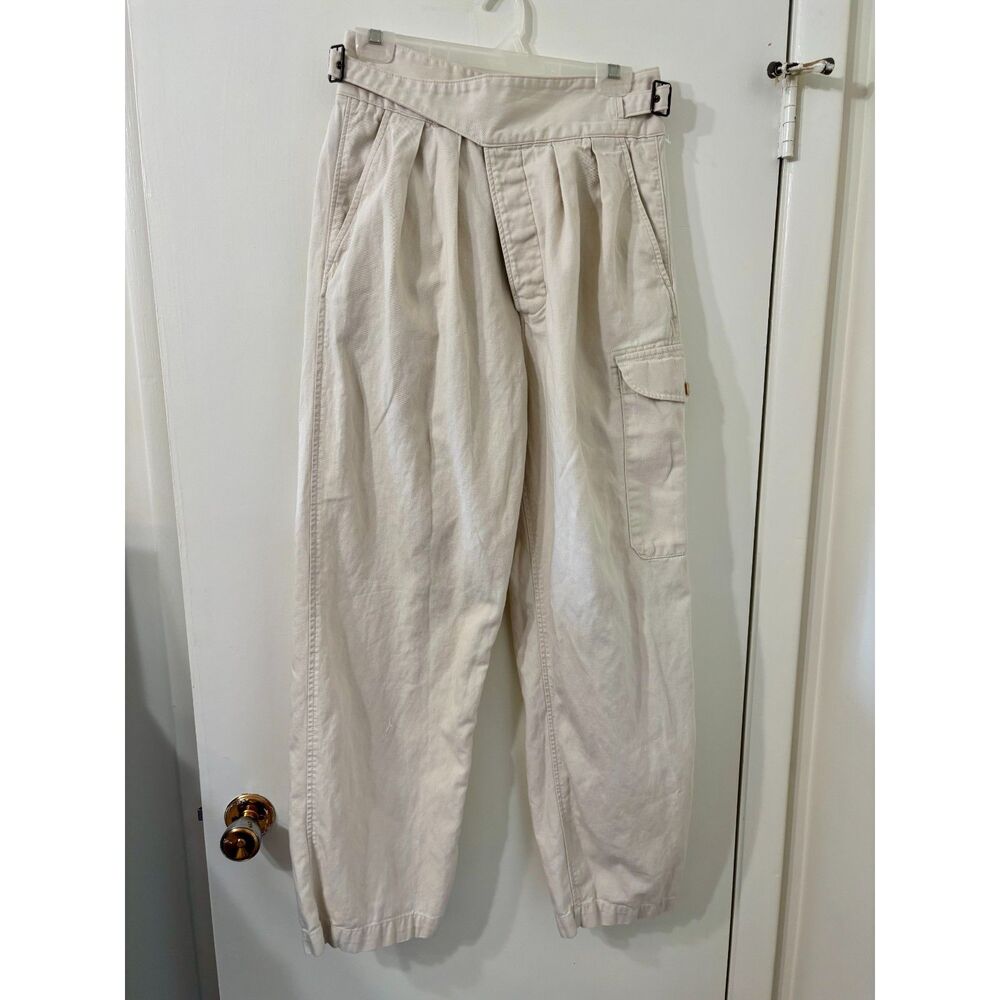 Banana Republic NWOT W Size 8 Cotton/Linen Cream Heritage Explorer Cargo Pants